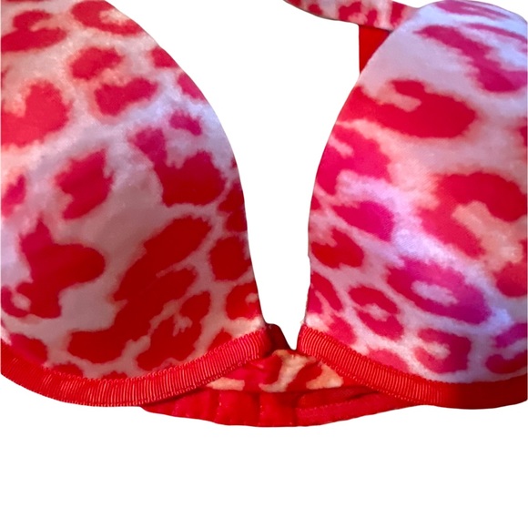 EXPRESS red Leopard Print Satin Bra 36C - Picture 3 of 4